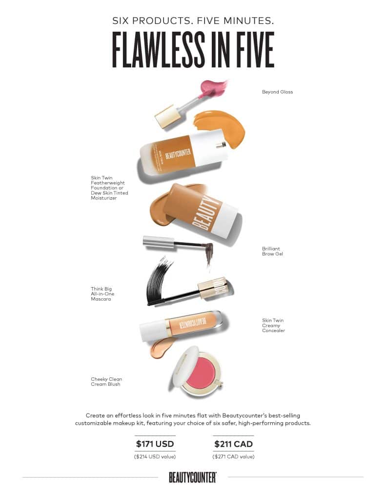 beautycounter flawless in five, what is beautycounter flawless in five makeup bundle
